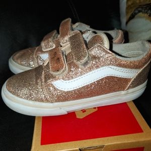 Metallic Rose Gold Vans sz 10 girls